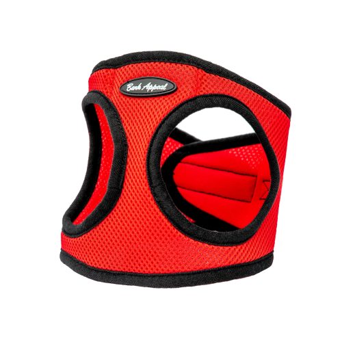 red mesh step-in dog harness