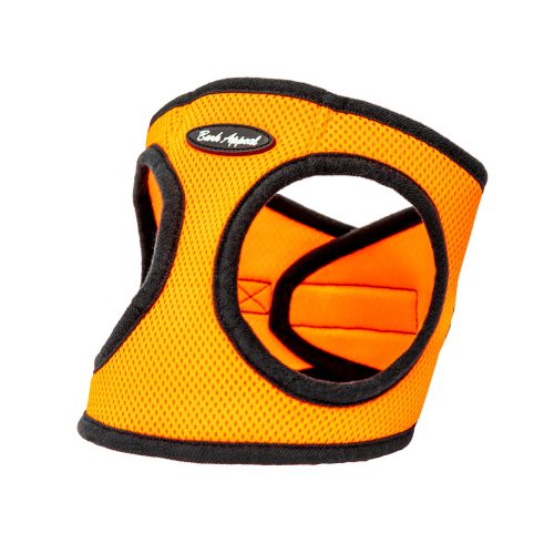 orange mesh step-in dog harness