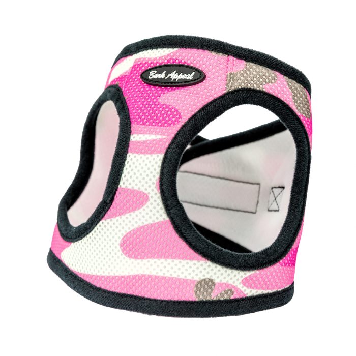 pink camouflage camo mesh step-in dog harness
