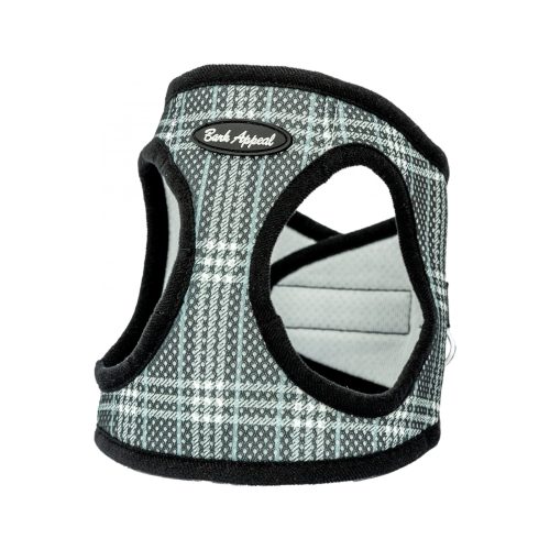 black plaid mesh pet harness
