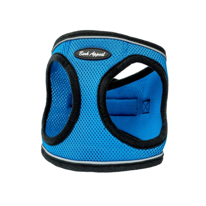 blue reflective mesh step-in dog harness
