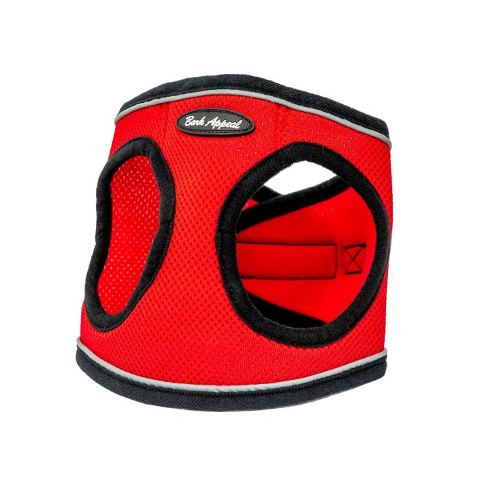 red reflective mesh step-in dog harness