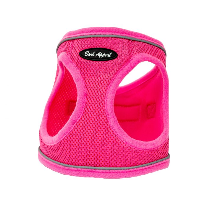 pink reflective mesh step-in dog harness