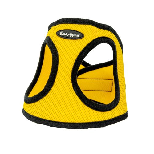 yellow mesh step-in dog harness