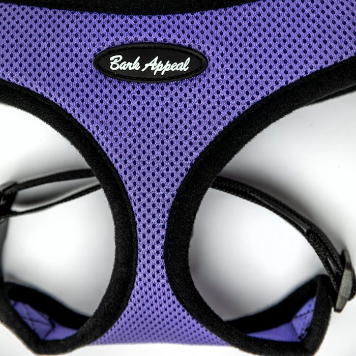purple mesh pullover dog harness detail
