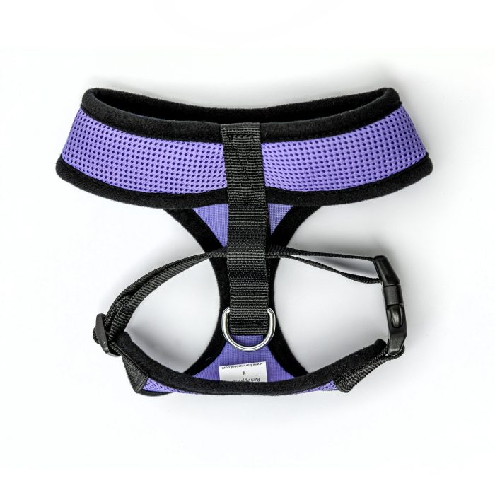 Lavender mesh pullover dog harness back