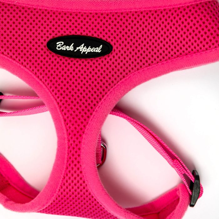 pink mesh pullover dog harness detail