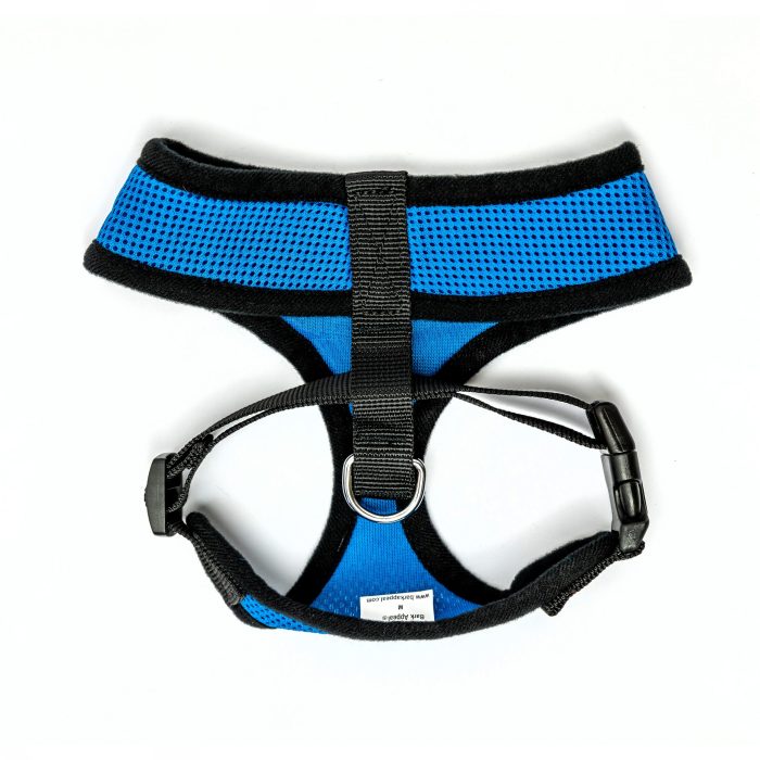 blue mesh pullover dog harness back
