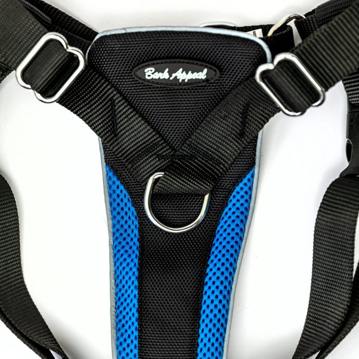 blue no pull dog harness detail