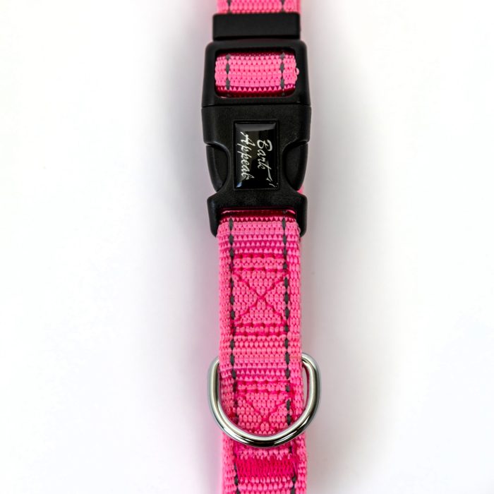 Pink Reflective Trim Dog Collar