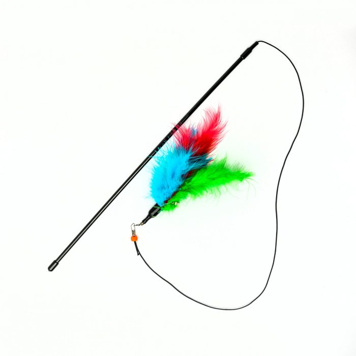cat toy wand with feather