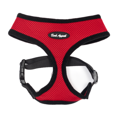 red mesh pull over dog harness