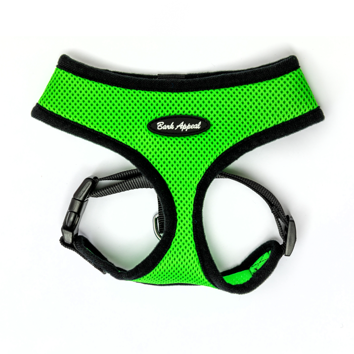 lime green mesh pullover dog harness