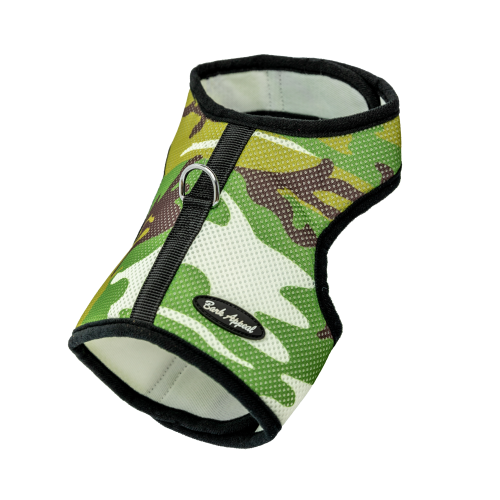 Camouflage wrap and go mesh dog harness