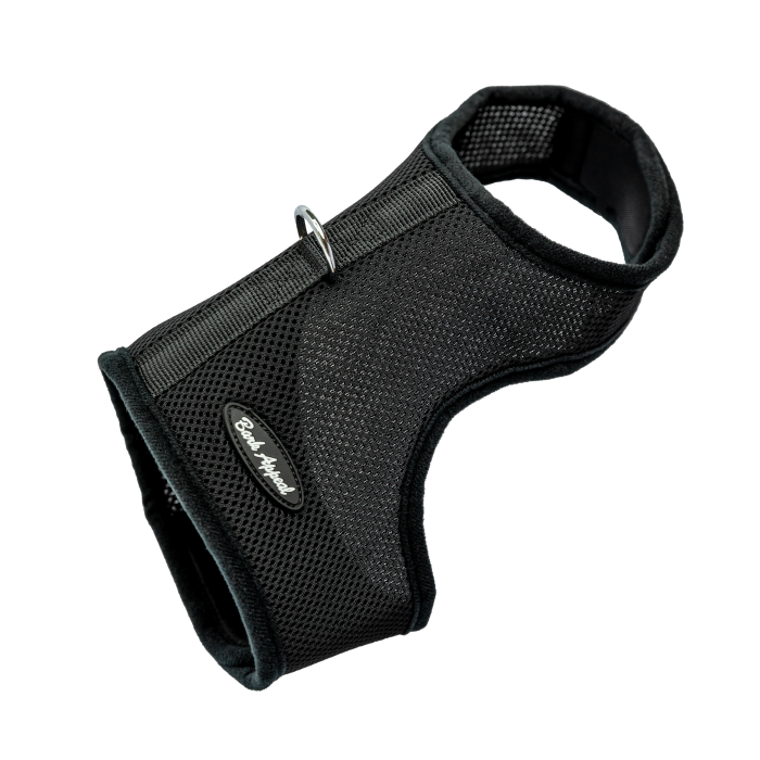 black wrap and go mesh dog harness